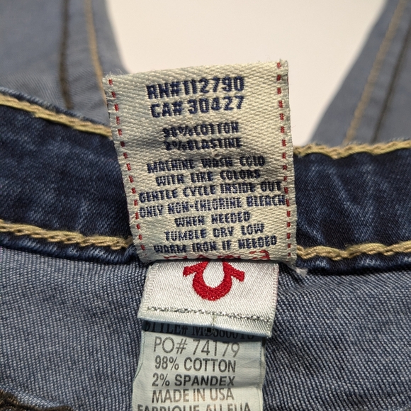 True Religion Joey Luxury Blue Denim capris Size 28 - Picture 15 of 16
